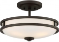 Quoizel Inc CDT1715OZ Cadet Semi-Flush Ceiling Light, (3) Lamps Incandescent Lamp, 120 V, Old Bronze Housing