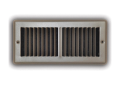 TRUaire™ 150TSB02X10 2-Way Stamped Toe-Space Grille, 10 in W x 2 in H, 50 to 225 cfm, Steel, Brown, Import