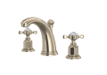 Perrin & Rowe U.3761X-STN-2 Edwardian Bathroom Faucet, 1.2 gpm Flow Rate, Nickel, Import