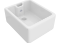 Shaws RB1815WH Lancaster Bowl Apron Fireclay Kitchen Sink, Rectangular Shape, Deck Mounting, White