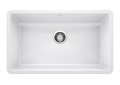 Blanco 440150 PRECIS™ SILGRANIT® II Kitchen Sink, White, Rectangle Shape, 30 in L x 17 in W x 9-1/2 in D Bowl, 32 in L x 19 in W, Under Mount, Solid Granite
