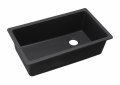 Elkay® ELGU13322BK0 Quartz Classic® Kitchen Sink, Black, 30-5/16 in L x 16-7/16 in W Bowl x 9-1/2 in D Bowl, 33 in L x 18-3/4 in W x 9-1/2 in H, Under Mounting