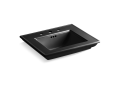 Kohler® 29999-8-7 Memoirs® Stately Bathroom Sink With Overflow Drain and Widespread Faucet Hole, Rectangular Shape, 8 in Faucet Hole Spacing, 24-1/2 in W x 20-1/2 in D x 8-5/8 in H, Pedestal/Console Table Mounting, Fireclay, Black Black™