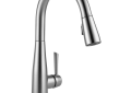 DELTA® 9113T-AR-DST Essa® Kitchen Faucet, 1.8 gpm Flow Rate, Arctic™ Stainless Steel, 1 Handles, 1 or 3 Faucet Holes, Function: Traditional, Domestic, Commercial