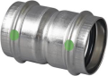 Viega 80265 ProPress 1/2 inch Press Type 316 Stainless Steel Coupling with Stop and EPDM Sealing Elements
