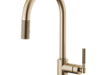 Brizo® SMARTTOUCH® 64043LF-GL Litze™ Pull-Down Kitchen Faucet, 1.8 gpm Flow Rate, Luxe Gold, 1 Handles, 1 Faucet Holes, Function: Traditional, Domestic