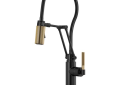 Brizo® 64143LF-BLGL Litze® Articulating Kitchen Faucet With Finished Hose, 1.8 gpm Flow Rate, Matte Black/Luxe Gold, 1 Handle, 1 Faucet Hole, Function: Traditional, Domestic, Commercial