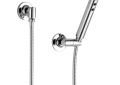 Brizo® 88875-PC Odin™ Wall Mount Hand Shower, 1 Shower Head, 2 gpm Flow Rate, 60 to 82 in L Hose, 1/2-14 NPSM Connection, Polished Chrome, Import
