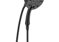 DELTA® 58472-BL In2ition® 2-in-1 Shower, 5-23/32 in Dia 4 Shower Head, 2.5 gpm Flow Rate, 60 in L Hose, 1/2 in Connection, Matte Black, Import