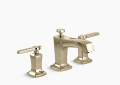 Kohler K-16232-4-AF Margaux(R) Widespread Bathroom Sink Faucet with Lever Handles - Vibrant French Gold