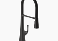 Kohler K-22060-BL Graze(R) Semi-Professional Kitchen Sink Faucet with Three-Function Sprayhead - Matte Black