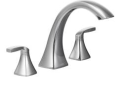 Moen® T693 Voss™ Roman Tub Faucet, 10 in Center, Polished Chrome, 2 Handles, Function: Traditional, Domestic