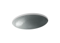 Kohler® 2741-G8-B11 Whist® Bathroom Sink, Oval Shape, 19 in W x 16-1/8 in D x 5-3/8 in H, Undermount Mounting, Glass, Ice