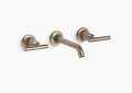 Kohler K-T14413-4-BV Purist(R) Widespread Wall-Mount Bathroom Sink Faucet Trim with 6-1/4" Spout and Lever Handles, Requires Valve - Vibrant Brushed Bronze