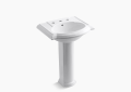 Kohler K-2286-8-0 Devonshire Pedestal Bathroom Sink - White