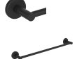 ROHL LO1/24MB  Lombardia Wall Mount 24" Single Towel Bar - Matte Black