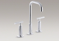 Kohler 14408-4-CP Widespread Lavatory Faucet, High Gooseneck Spout and High Lever Handles
