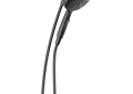 DELTA® 75613BL Universal Hand Shower, 6-1/4 in Dia Shower Head 6 Shower Head, 1.75 gpm Flow Rate, 72 in L Hose, Matte Black, Import