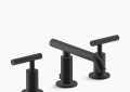 Kohler K-14410-4-BL Purist(R) Widespread Bathroom Sink Faucet with Lever Handles, 1.2 GPM - Matte Black