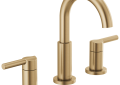 DELTA® 35749LF-CZ Nicoli™ Widespread Bathroom Faucet, 1.2 gpm Flow Rate, 5-13/16 in H Spout, 6 to 16 in Center, Champagne Bronze, 2 Handles, Pop-Up Drain, Import