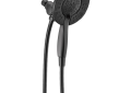DELTA® 58499-BL In2ition® 2-in-1 Shower Head and Hand Shower Combo, 1.75 gpm Flow Rate, 60 to 82 in L Hose, Matte Black, Import