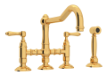 Rohl® A1458LMWSIB-2 Acqui Traditional Kitchen Faucet, 1.5 gpm Flow Rate, Column Spout, Italian Brass