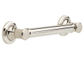 Brizo® 69210-PN Round Traditional Decorative Grab Bar, 12 in L x 1-1/4 in Dia, Polished Nickel, Metal, Import