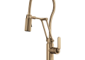 Brizo® 64144LF-GL Litze® Articulating Kitchen Faucet With Finished Hose, 1.8 gpm Flow Rate, Luxe Gold, 1 Handle, 1 Faucet Hole, Function: Traditional, Domestic, Commercial