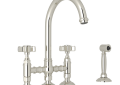 ROHL A1461XWSPN-2 San Julio Bridge Kitchen Faucet With Side Spray - Polished Nickel