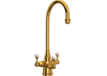 ROHL U.1220LS-ULB-2 Georgian Era Filtration 3-Lever Bar & Food Prep Faucet - Unlacquered Brass