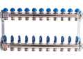 Watts D3803002SS 81001981 Pair of 1 inch Flowmeter Stainless Steel Manifolds with Two 3/4 inch Circuits