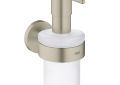 GROHE 40448EN1 Essentials Soap Dispenser, StarLight® Brushed Nickel, Wall Mount, Glass/Metal