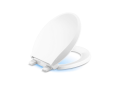 Kohler® 75758-RL-0 75758-RL Nightlight Toilet Seat, Cachet®, Round Bowl, Closed Front, Plastic, Slow Close Hinge