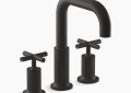 Kohler K-T14428-3-BL Purist(R) Deck-Mount Bath Faucet Trim with Cross Handles - Matte Black