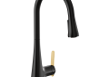 Moen® S7235BL Sinema™ Pulldown Kitchen Faucet, 1.5 gpm Flow Rate, Matte Black, 1 Handles, 1 Faucet Holes, Function: Traditional, Domestic