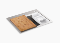 Kohler K-80086-2PC-NA Task(TM) 27" Top-/Undermount Single-Bowl Workstation Kitchen Sink