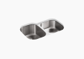 Kohler K-3150-NA Undertone(R) 31" x 20-1/8" x 9-1/2" Undermount Large/Medium Double-Bowl Kitchen Sink