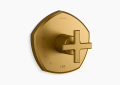Kohler K-TS27043-3-2MB Occasion(R) Rite-Temp(R) Valve Trim with Cross Handle - Vibrant Brushed Moderne Brass