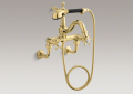 Kohler 110-3-PB Bath Faucet with Handshower and Six-prong Handles
