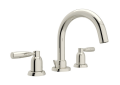 ROHL U.3955LS-PN-2 Holborn 3-Hole Tubular C-Spout Widespread Bathroom Faucet - Polished Nickel