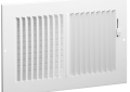 Hart and Cooley 682-124-W 12" x 4" Steel Two Way Ceiling / Wall Register with Multi-Shutter Damper - White