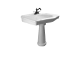 Barclay C/3-3000WH Column Only, Lavatory Sink, White, Vitreous China, Import