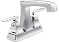 DELTA® 2564-MPU-DST Ashlyn® Centerset Lavatory Faucet, Polished Chrome, 2 Handles, Metal Pop-Up Drain, 1.2 gpm Flow Rate