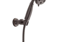 DELTA® 55433-RB Wall Mount Hand Shower, 3 in Dia 3 Shower Head, 1.75 gpm Flow Rate, 60 in L Hose, 1/2 in Connection, Venetian Bronze, Import