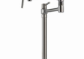Brizo® 62720LF-SS Euro Pot Filler Faucet, 4 gpm Flow Rate, Swivel Spout, Stainless Steel, 2 Handles, Import