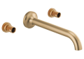 Brizo® T65875LF-GLLHP-ECO Odin® Widespread Lavatory Faucet, 1.2 gpm Flow Rate, Luxe Gold, 2 Handles, Import
