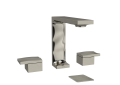 RIOBEL RF08BN RF08 Reflet Widespread Bathroom Faucet, 1.3 gpm Flow Rate, 6-3/8 in H Spout, 8 to 16 in Center, Brushed Nickel, 2 Handles, Push Button Drain, Import