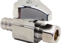 Brasscraft G2BRPX14X C 1/2 inch x 3/8 inch O.D. 1/4-Turn Straight Stop Valve - PEX x Compression