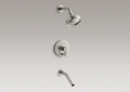 Kohler T948-4-BN Rite-Temp(R) Pressure-Balancing Bath and Shower Faucet, Lever Handle