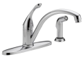 DELTA® 440-DST Collins™ Kitchen Faucet, 1.8 gpm Flow Rate, 8 in Center, Swivel Spout, Polished Chrome, 1 Handles, Domestic